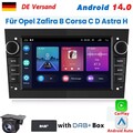 DAB+ Android 14 Autoradio Carplay GPS Navi Für Opel Astra H Zafira B Corsa C D
