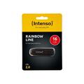 INTENSO RAINBOW LINE USB STICK 16GB 3502470 28MB/s USB 2.0 schwarz