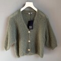 Strickjacke Blau Grün Grau Mohair Gr. S M L XL 36 38 40 42 Damen Italy kurzarm