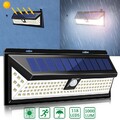Große 118 LED Solarlampe mit Bewegungsmelder Solarleuchte Außen Garten Fluter DE