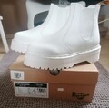 Dr. Martens Plateau Chelsea Stiefeletten Mono Weiß Gr. 38 Neu