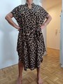 Damen Blusenkleid Leo Gr. 4XL 52 54 Kleid Animalprint Braun Sommer Reise 