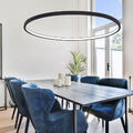 Hängeleuchte Pendellampe Wohnzimmerleuchte Ringform 1 flammig LED H 120 cm