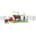 schleich 42529 Kuh Waschstation, für Kinder ab 3+ Jahren, FARM WORLD - Spielset 