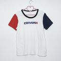  T-Shirt für Herren CONVERSE weiß rot blau Logo Größe XL - EXTRA GROSS