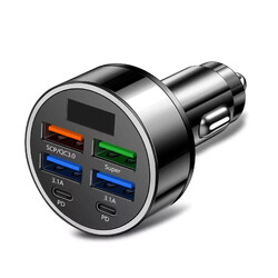 100W Auto Schnell-Ladegerät USB-C & USB 3.1 Zigarettenanzünder 6in1 KFZ iPhone