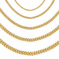 Kette Gold vergoldet Panzerkette Halskette 24K Damen Herren wasserfest K6059DL