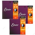 1/3x Elixir 16002 16027 16052 Nanoweb Acoustic Guitar Strings Light 2025 Neu ￥
