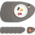 Tischsets  Grau 6er Set Abwaschbar Rutschfest Durable