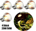 4X Terrarium Aquarium Heizlicht Wärmelampe UVA UVB E27 Reptilien Strahler 25/50W