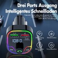 Bluetooth FM Transmitter für Auto-Radio USB C Kfz Ladegerät Adapter Mp3 Player