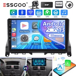 DAB+ 32GB Autoradio Android 13 Carplay GPS BT KAM Für Mercedes C Class W204 S204