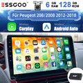 Für Peugeot 208/2008 2012-2018 10" DAB Android 14 6+128G Autoradio GPS Navi CAM+