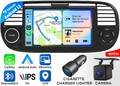 CAM+FIAX6 Autoradio 7" Bildschirm Android 13 GPS Navi CarPlay für Fiat 500 07-15
