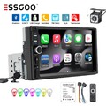 7" 1/2DIN Autoradio Apple Carplay Android Auto Bluetooth HD Touchscreen MIK CAM