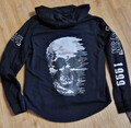 Sweatjacke mit Kapuze Unisex schwarz Gr XL Totenkopf Rückseite Neuwertig!!
