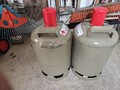 2 Stahl Gasflaschen 11 kg Grau Propangasflasche leer Camping Gas Grill Flasche