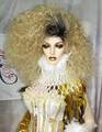 Perücke Diana,Ombre Schwarz,Blond,Locken,Travestie,Show,Drag Queen,Bühne,Neu