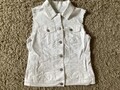 ZARA Damen/Mädchen Jeans Weste Gr.XS/S ärmellose Jacke weiß Sommer TOP