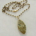 Juan del Rio Designs Rauchquarz Kette fossile Koralle Anhänger 585 14K Gold GF
