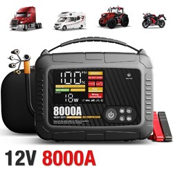 8000A Auto Starthilfe Jump Starter Ladegerät Powerbank KFZ mit Luftkompressor DE