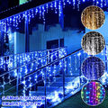 LED Eisregen Lichterkette Außen Lichtervorhang Vorhanglichter Weihnachten Dekor