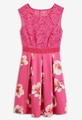 Minikleid aus fester Scuba-Qualität mit Spitze Gr. 36/38 Pink Cocktailkleid Neu