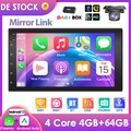 2 DIN 4+64G Android 13 Carplay DAB+ Autoradio Bluetooth GPS NAVI WiFi RDS EQ KAM