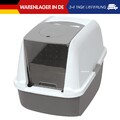 Catit 50702 Katzentoilette mit Abdeckung, 46 x 41,5 x 54,5cm, Weiss/Grau (Produk