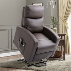 HOMCOM Sessel mit Aufstehhilfe, Massagesessel mit Liegefunktion, Fernbedienung