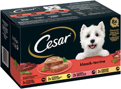 CESAR Klassik-Terrine 4 Varietäten 1x 8x150g Hundefutter Nassfutter