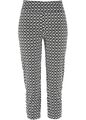 Premium-Stretch-Hose in 3/4-Länge Gr. 36 Schwarz Wollweiß Damenhose Pants Neu