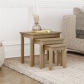 3er Set Satztische Satz Couchtisch Beistelltisch Holz Satzmöbel Eiche Furnier