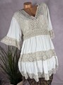 luftiges Bohemian sommer KLEID  Tunika Italy Häckelspitze  IVORY 40 42 44