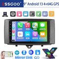 Carplay Autoradio Für Smart Fortwo 451 2011-2015 4+64G Android 13 GPS NAVI +AHD