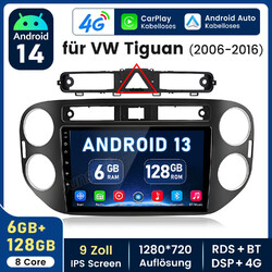 DAB+ 128GB Android 13 Carplay DSP GPS Navi Autoradio Für VW Tiguan 5N GOLF Plus