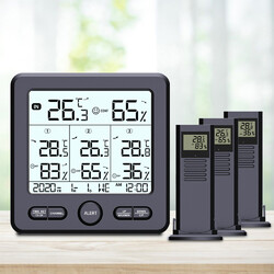 Funk Wetterstation Thermometer mit Außensensor LCD-Innen Außen Thermometer DE