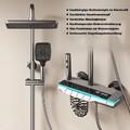 Duschset Duscharmatur Duschsystem Regendusche LCD Mischbatterie Kopfbrause Grau