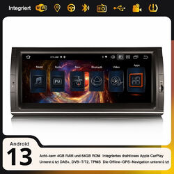 8-Kern Android 14 Navi DAB+ Autoradio BMW X5 E53 10,25" IPS CarPlay DVB-T2 64GB