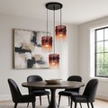 Hängelampe Pendelleuchte Wohnzimmerlampe Glasstäbe Küchenleuchte schwarz rot