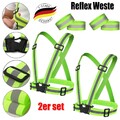 Reflektierende Sicherheitsweste Set,2er Reflektierende Warnweste Einstellbar NEU