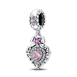 PANDACH Charm Sterling Silber klassisch Süßes Herz Anhänger für Armband Charm