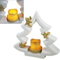 Keramik Tannenbaum mit Led Votiv-Kerze Timer Weihnachtsbaum Kerzenhalter Xmas