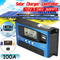 100A MPPT Solar Ladegerät Controller Panel Regler Daul USB Digital LCD 12V-24V 
