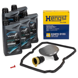 HENGST Getriebefilter Satz 722.6 5-Gang Automatik + 5L Getriebeöl für MERCEDES