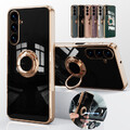 Für For Samsung S25 Edge S24 Ultra S23 A56 A16 Plating Magnetic Ring Handyhülle