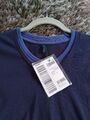 Benetton t shirt S Regular Fit Neu Blau 2 Farben 