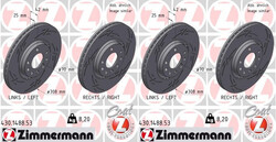 2x ZIMMERMANN BLACK Z BREMSSCHEIBEN 308mm GESCHLITZT VORNE passend für OPEL ADAM