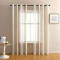 2er Set Gardinen Gestreift Transparent mit Ösen Voile Vorhänge Wohnzimmer Modern