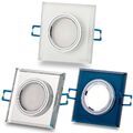 12x LED Einbaustrahler Set 5W dimmbar eckig Glas Einbau-Spot Decken-Strahler
